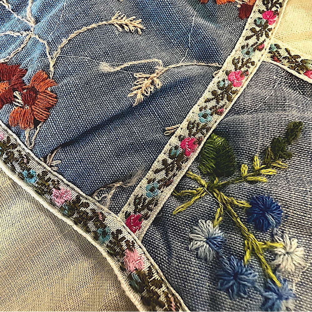 Vintage Western Style Long Sleeve Button Shirt with Quilted Embroidery